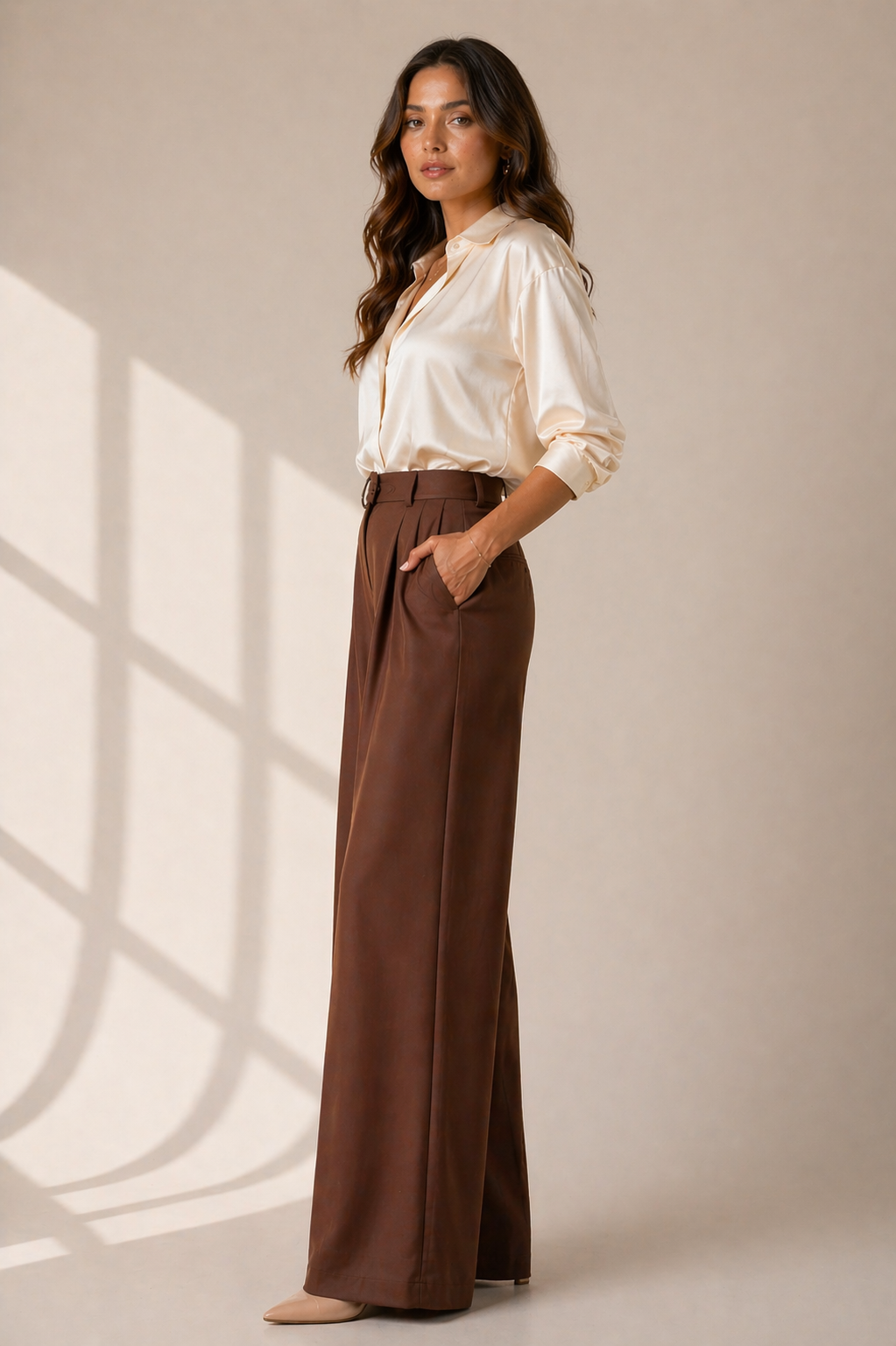 Aurelia High-Waist Wide-Leg Trousers