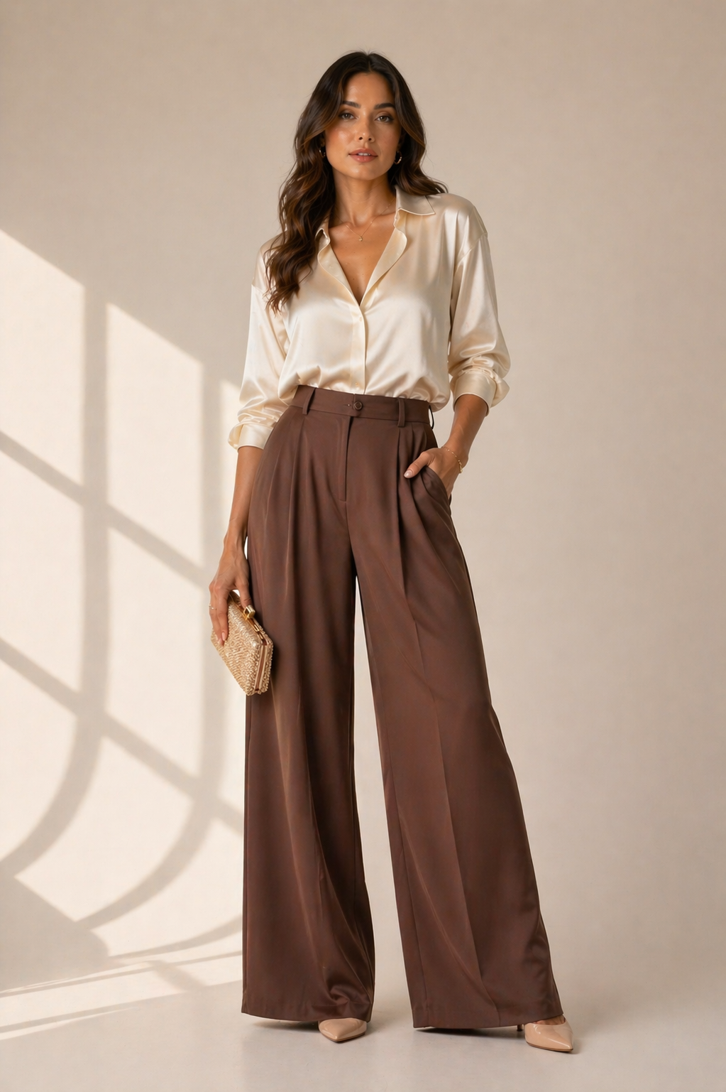Aurelia High-Waist Wide-Leg Trousers