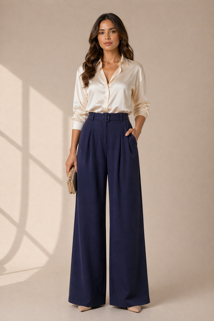 Aurelia High-Waist Wide-Leg Trousers