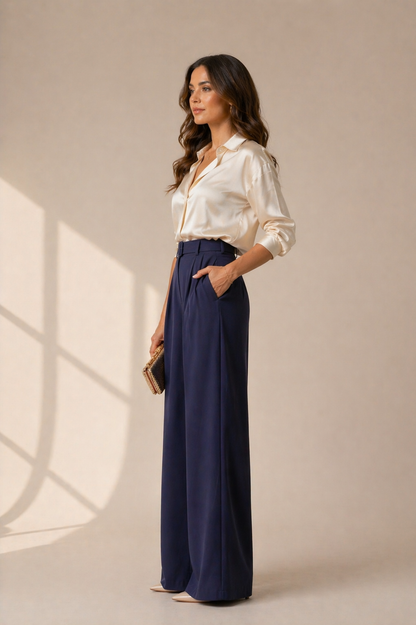 Aurelia High-Waist Wide-Leg Trousers
