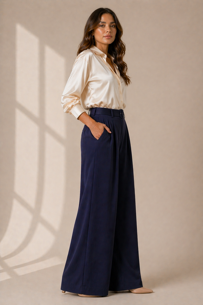 Aurelia High-Waist Wide-Leg Trousers