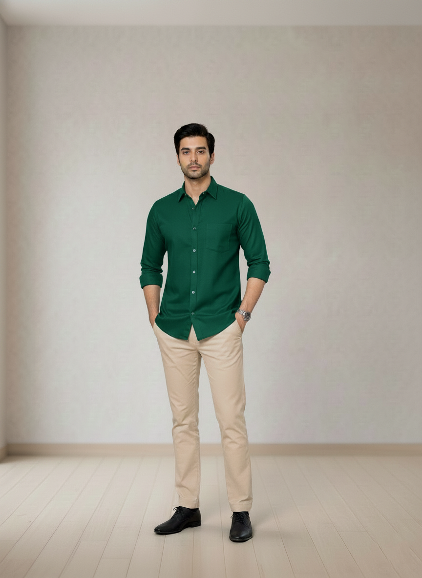 Emerald Cotton Oxford Shirt