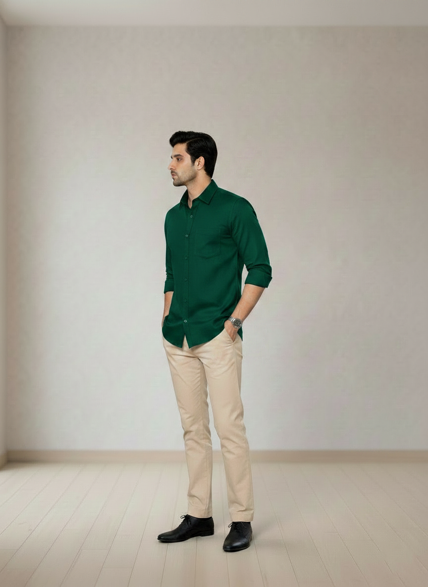 Emerald Cotton Oxford Shirt