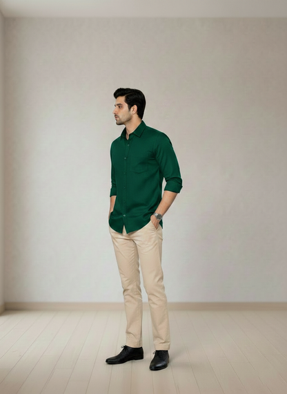 Emerald Cotton Oxford Shirt